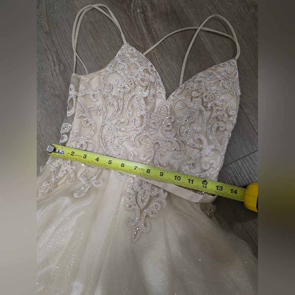 Chic Beige Embellished Gown - Picture 8 of 11